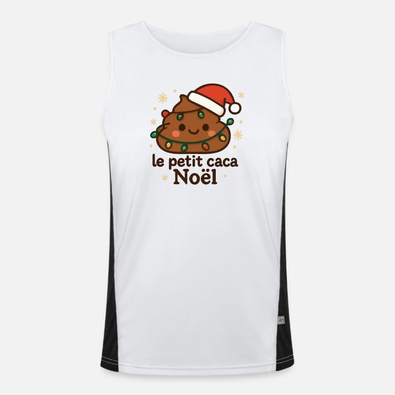 Kleiner angezündeter Weihnachtskakao mit Girlande Funktionelles Kontrast-Tank Top für Männer 