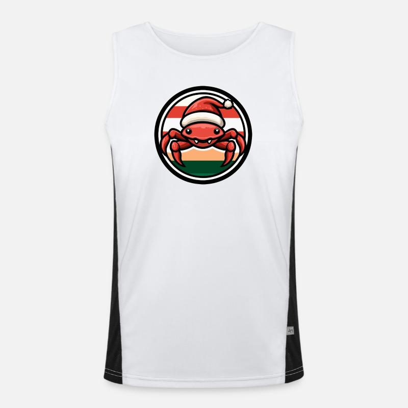 Weihnachtskrabbe im Feststil Funktionelles Kontrast-Tank Top für Männer 