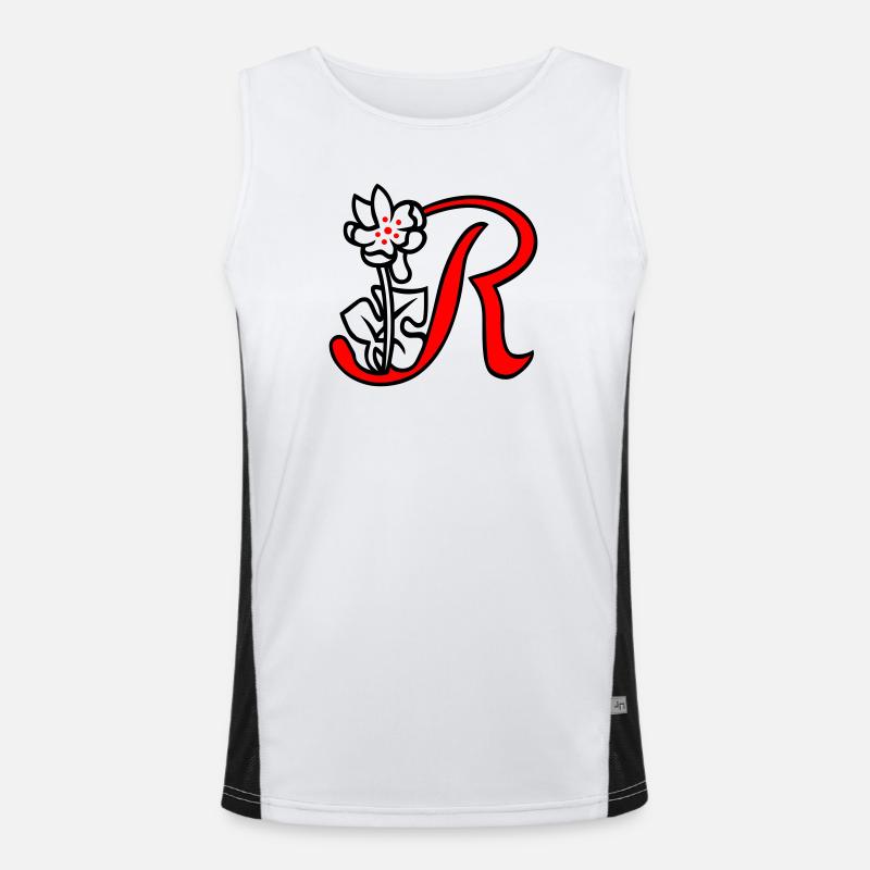 Buchstabe R Funktionelles Kontrast-Tank Top für Männer 