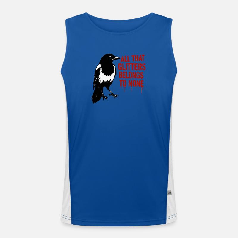 Magpie, Raven and Glitter Slogan Men's Functional Contrast Tank Top 