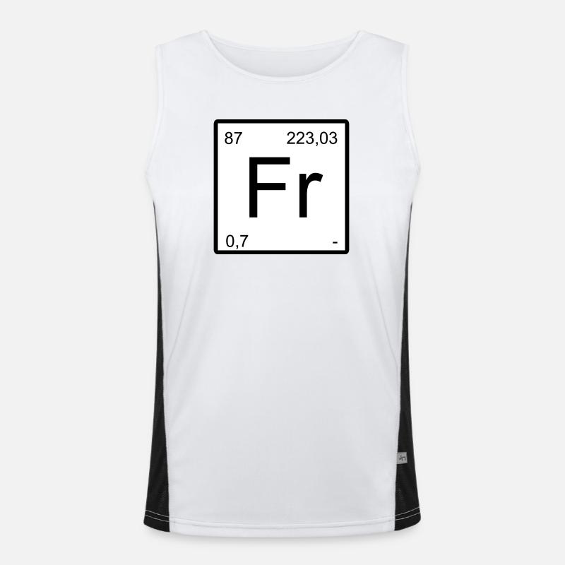 Francium-elementdesign med periodenumre - Funktionel kontrast tanktop til herrer - hvid/sort