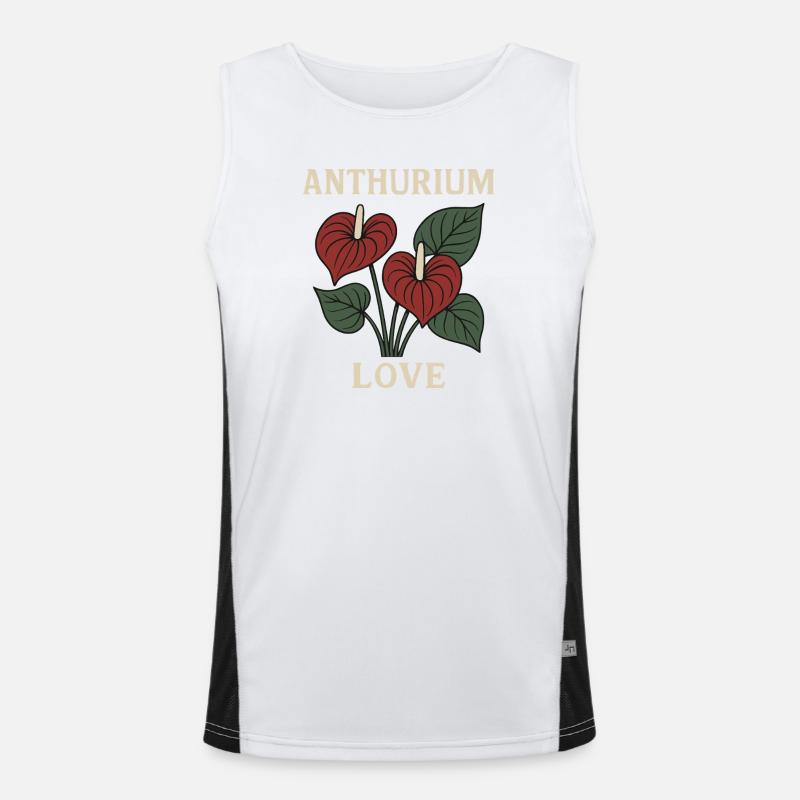 Anthurium Love Funktionelles Kontrast-Tank Top für Männer 