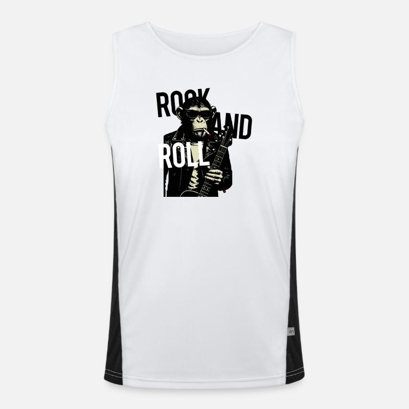 Rollin Monkey Rock Funktionelles Kontrast-Tank Top für Männer 
