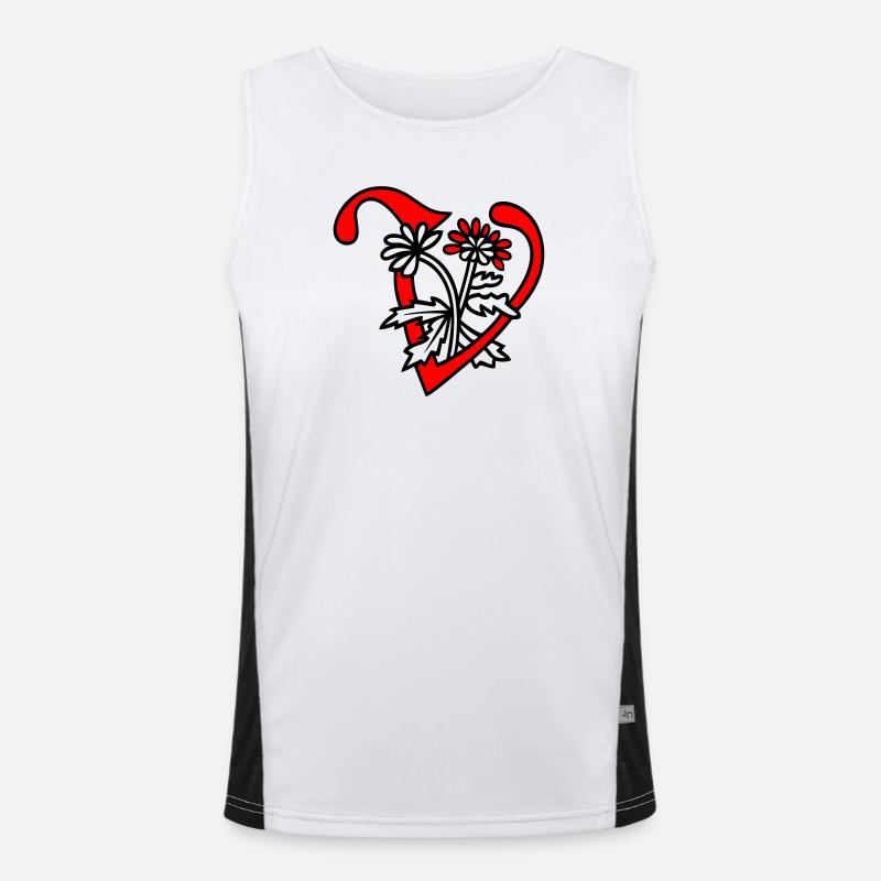 Letter V Initial Men's Functional Contrast Tank Top 