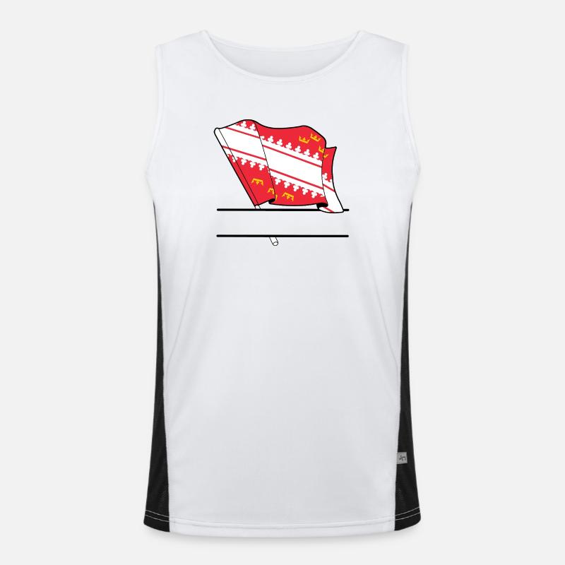 Alsace flag with text box Men's Functional Contrast Tank Top 