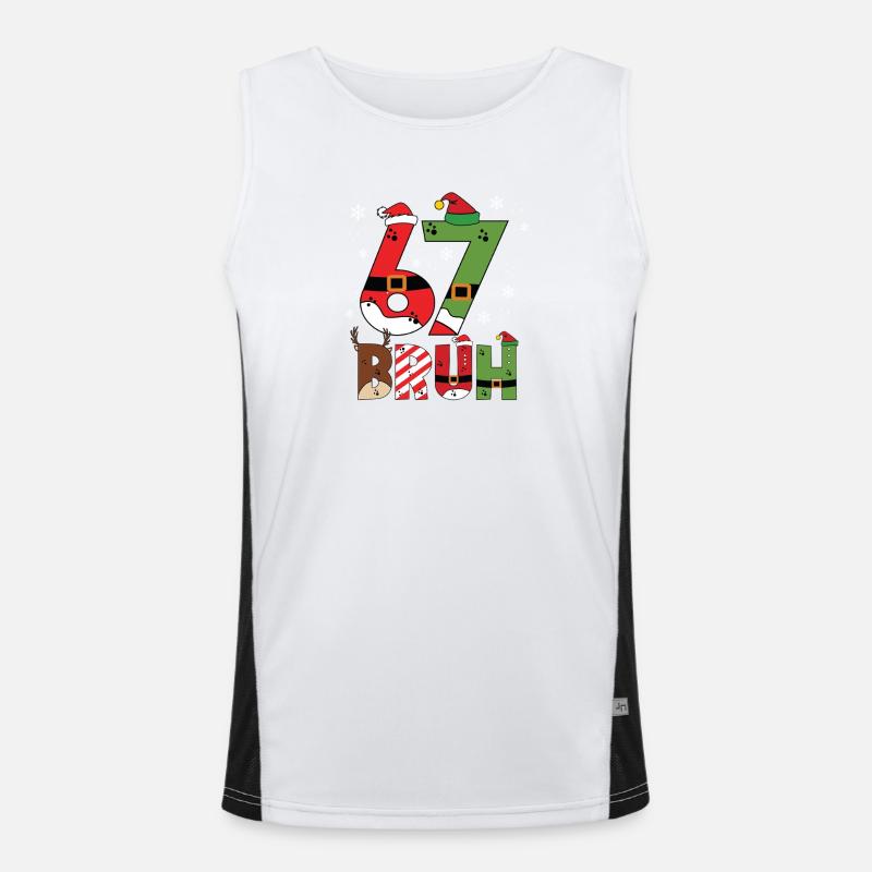 67 Bruh Meme Typographie de Noël Débardeur respirant contrasté Homme 