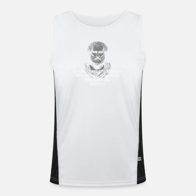 Classical Aristotle Quote on Melancholy Men's Functional Contrast Tank Top 