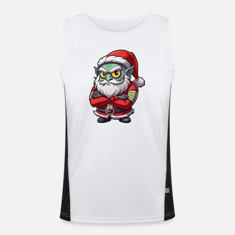Grumpy Goblin Santa - Men's Functional Contrast Tank Top  - white/black