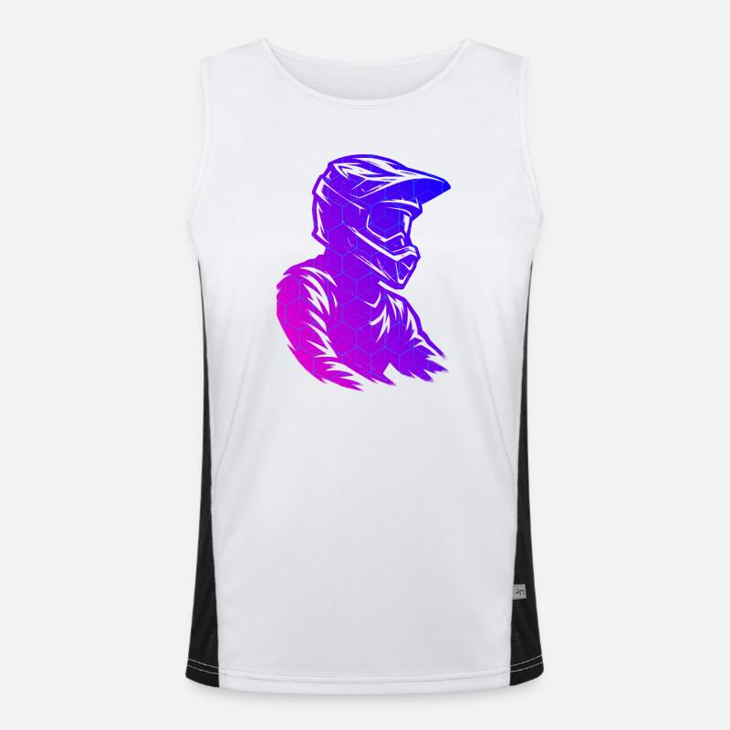 Message clair du motocross Débardeur respirant contrasté Homme 