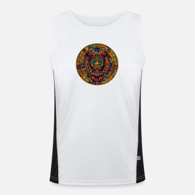 Aztec Circle Mask Relief Men's Functional Contrast Tank Top 