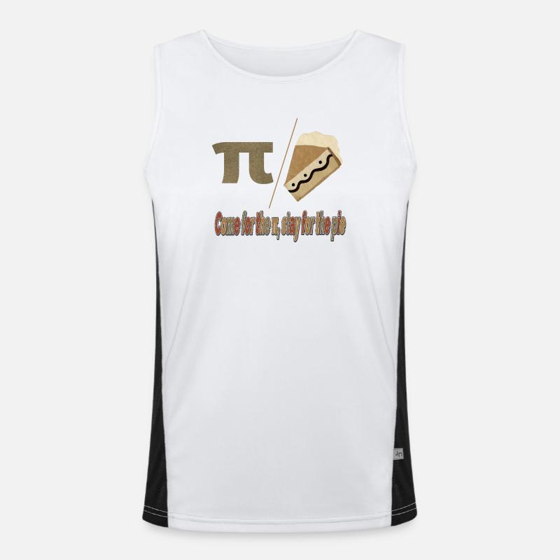 Pi Pie Pun Tee - Men's Functional Contrast Tank Top  - white/black