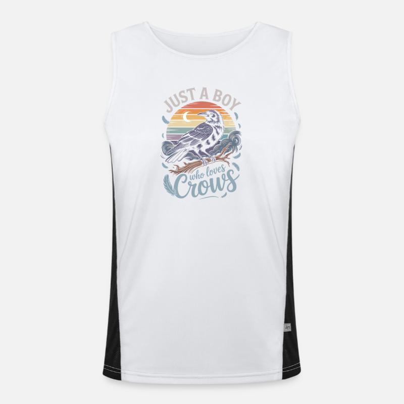 Just a Boy Who Loves Crows Funktionelles Kontrast-Tank Top für Männer 