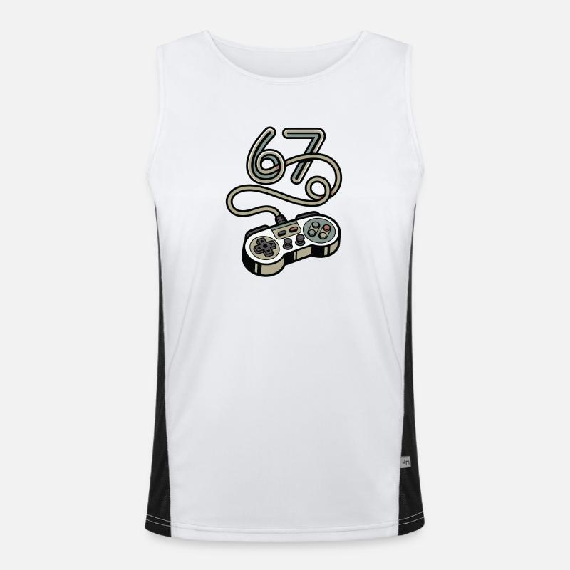 Retro Neon Controller Art 67 Funktionelles Kontrast-Tank Top für Männer 