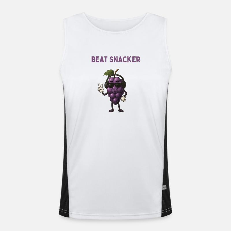 Beat Snacker Traube Kopfhörer Funktionelles Kontrast-Tank Top für Männer 