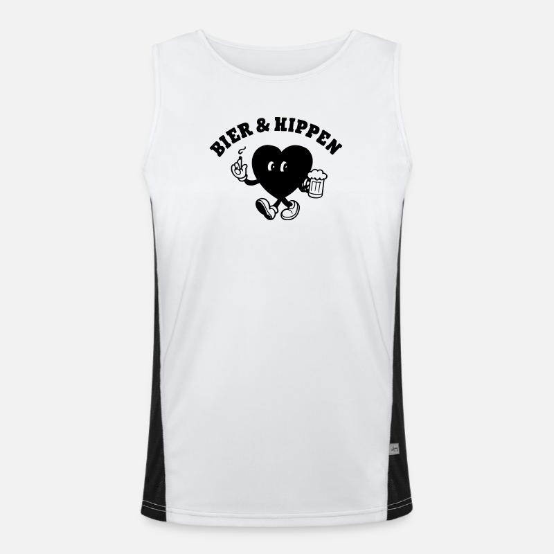 Bier und Kippen Funktionelles Kontrast-Tank Top für Männer 