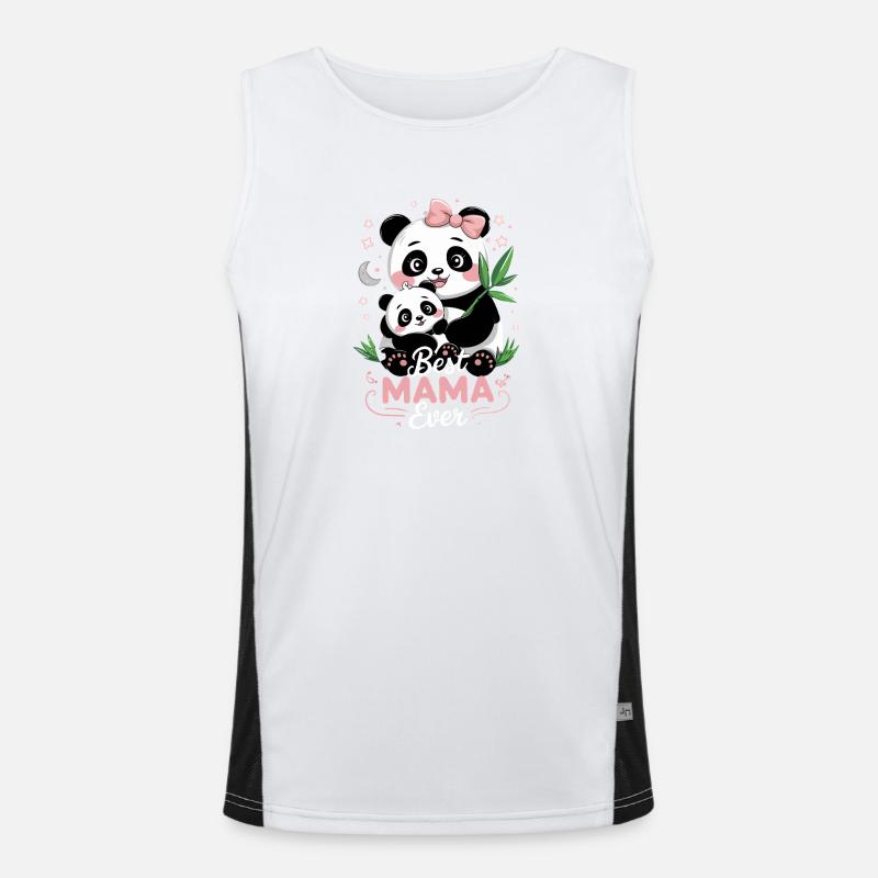  Best Mama Ever Süße Panda Mama Mit Baby Muttertag Funktionelles Kontrast-Tank Top für Männer 