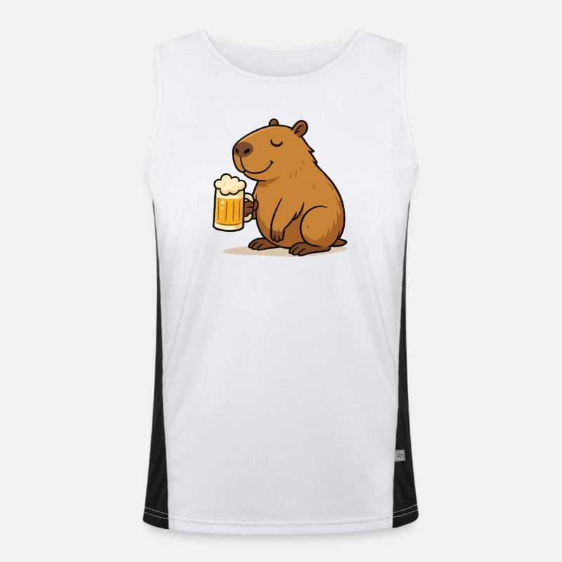 Capybara Bier Funktionelles Kontrast-Tank Top für Männer 