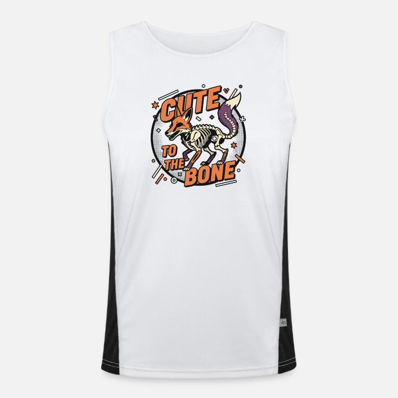 Skeleton Fox: Cute to the Bone - Men's Functional Contrast Tank Top  - white/black