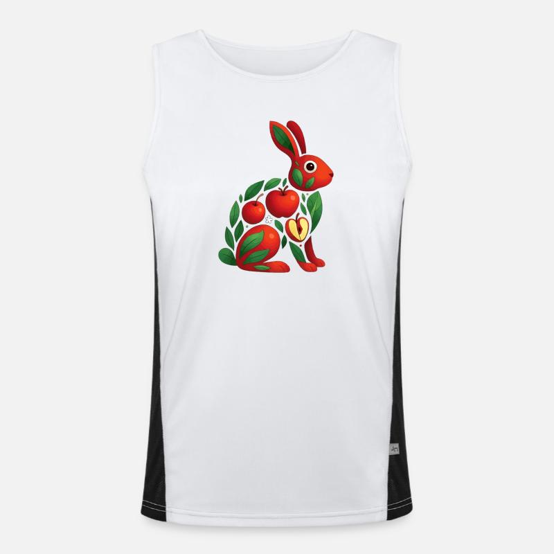 Hase Apfel Funktionelles Kontrast-Tank Top für Männer 