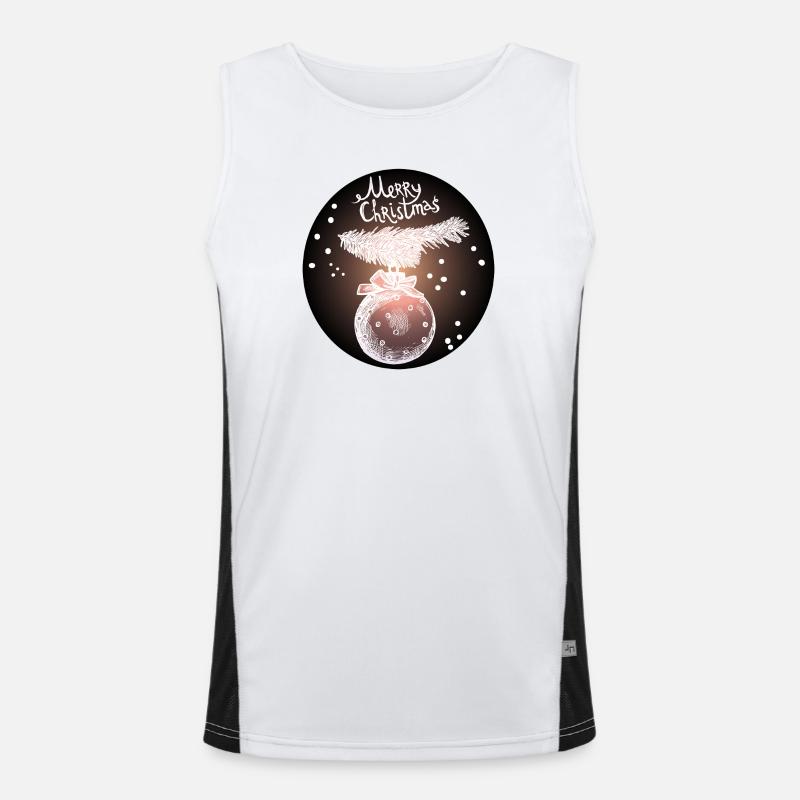 Weihnachtskugel mit Tannenzweig Funktionelles Kontrast-Tank Top für Männer 