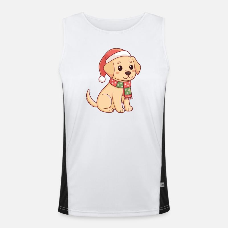 Chiot Noël Scintillant Débardeur respirant contrasté Homme 