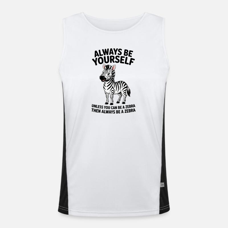 Zebra Saying Funny Zebra Gift - Men's Functional Contrast Tank Top - white/black