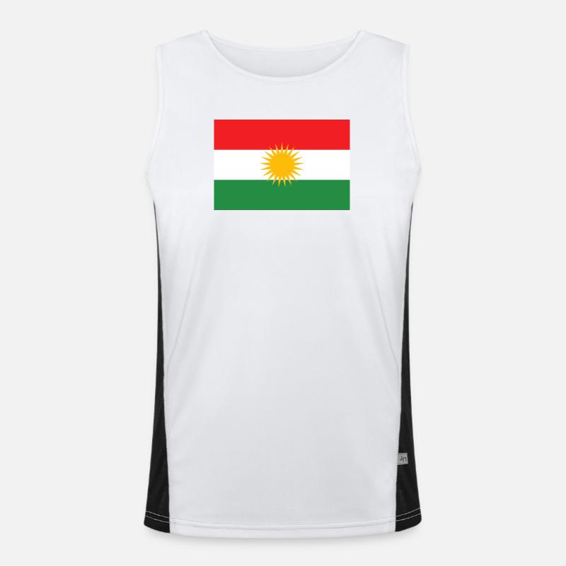 Kurdistan Flag Sol Stjerne - Funktionel kontrast tanktop til herrer - hvid/sort