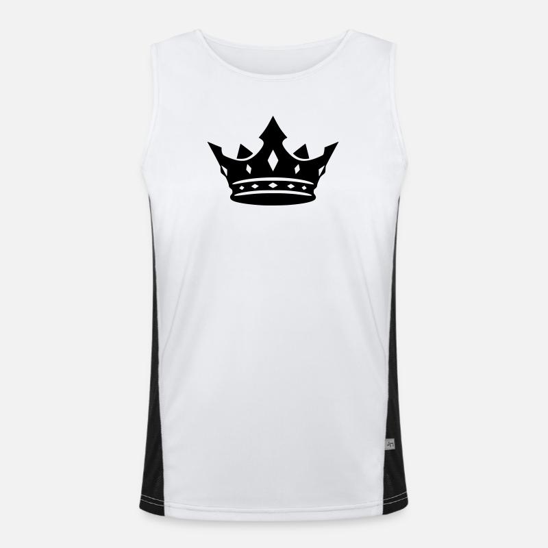 Crown Silhouette Black Cool Vector - Men's Functional Contrast Tank Top  - white/black