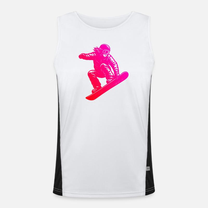 Classic snowboard motif Men's Functional Contrast Tank Top 