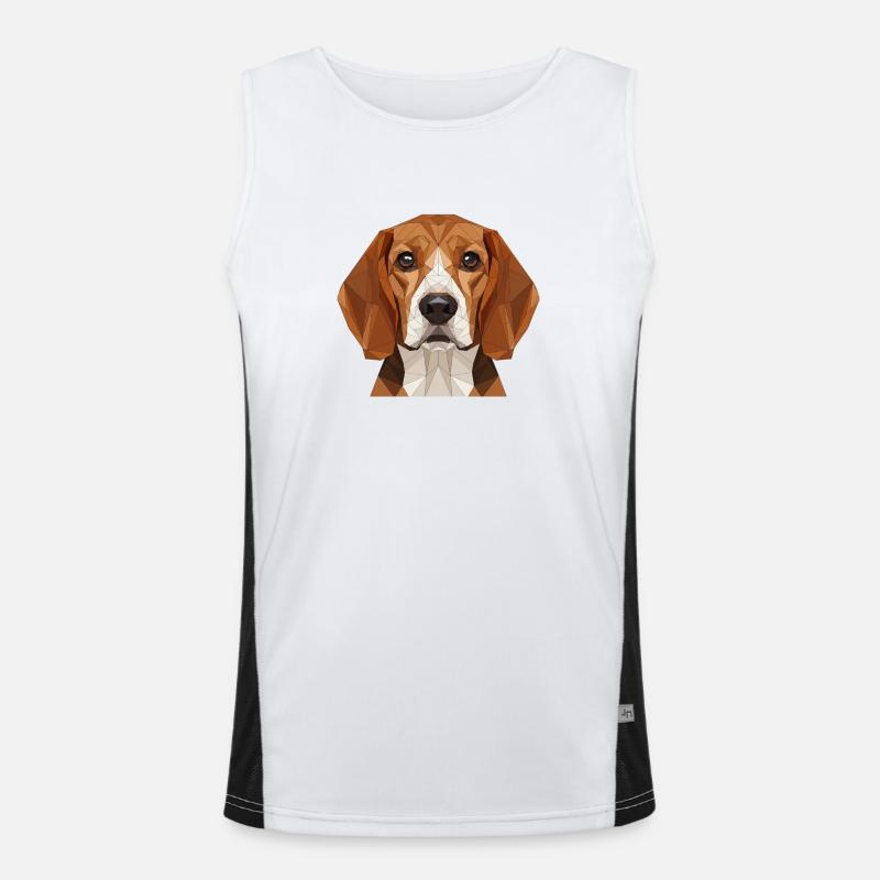 Polygon Beagle Porträt Funktionelles Kontrast-Tank Top für Männer 