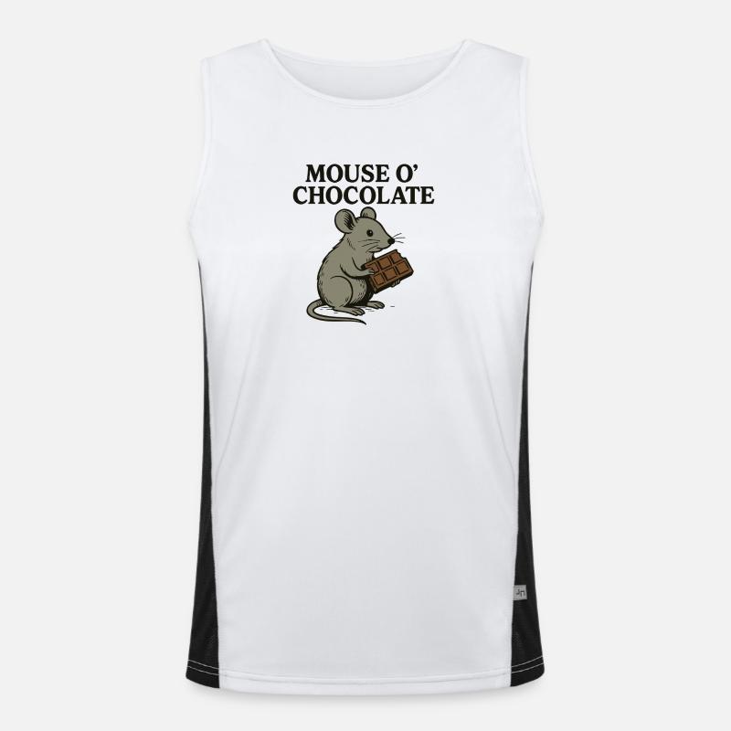 Mouse o'Chocolate Pun Mouse Chocolate - Men's Functional Contrast Tank Top  - white/black