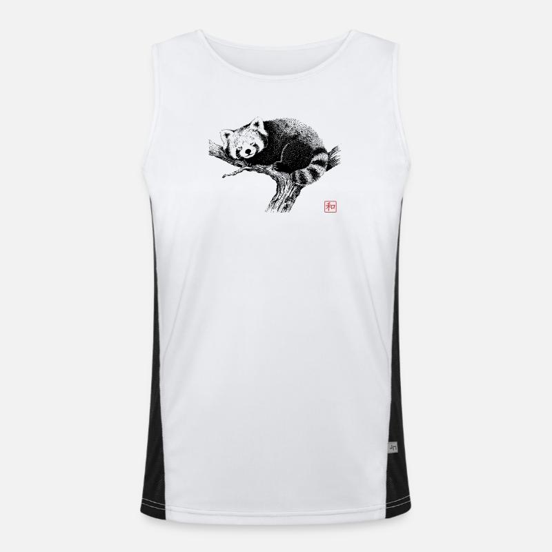 Schlafender roter Panda Zen Kunst Funktionelles Kontrast-Tank Top für Männer 