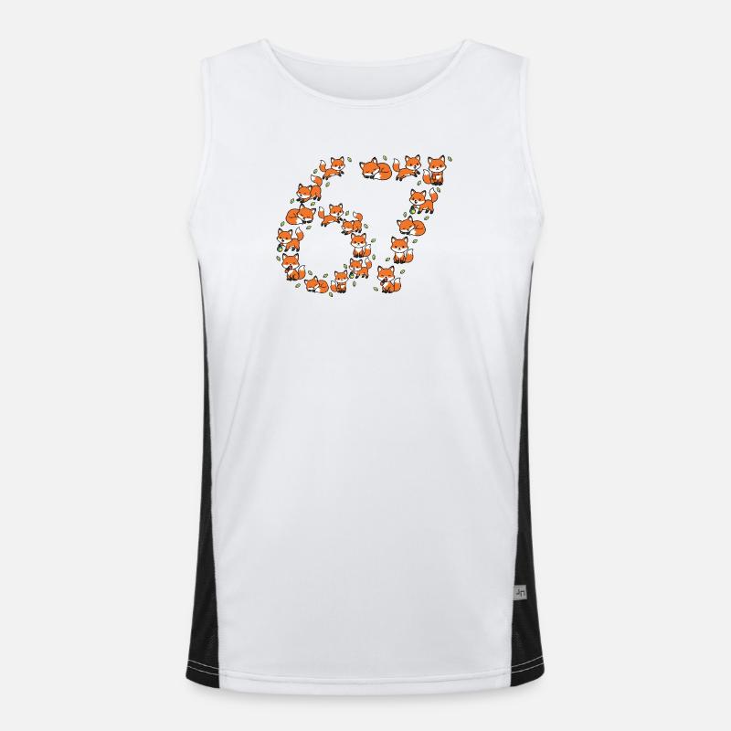Fox Ring Pattern 67 Meme Funktionelles Kontrast-Tank Top für Männer 