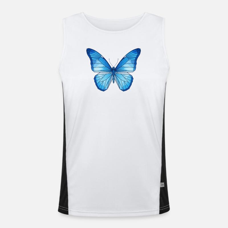 Papillon bleu géométrique Débardeur respirant contrasté Homme 