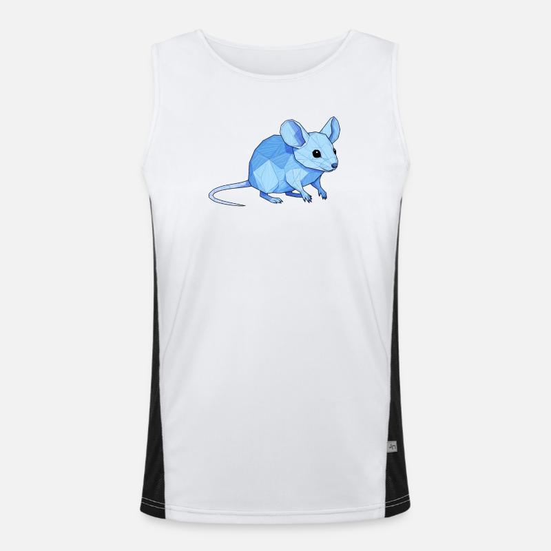Blue Low-Poly Mouse Men's Functional Contrast Tank Top 
