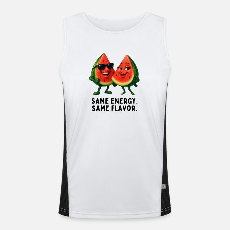 Same energy, same taste - Men's Functional Contrast Tank Top  - white/black