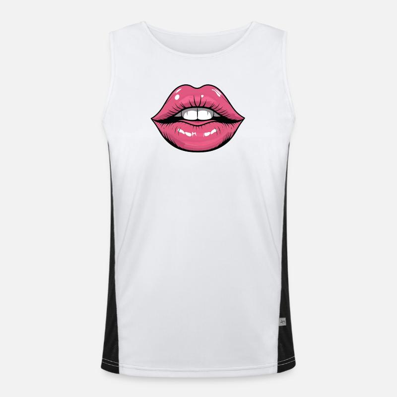 Pop Art Lips Gloss Men's Functional Contrast Tank Top 