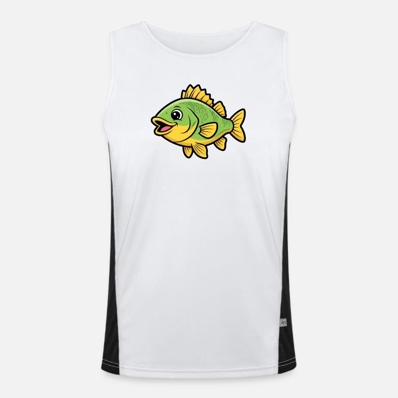 Cute Perch Comic Fish Colorful Men's Functional Contrast Tank Top 