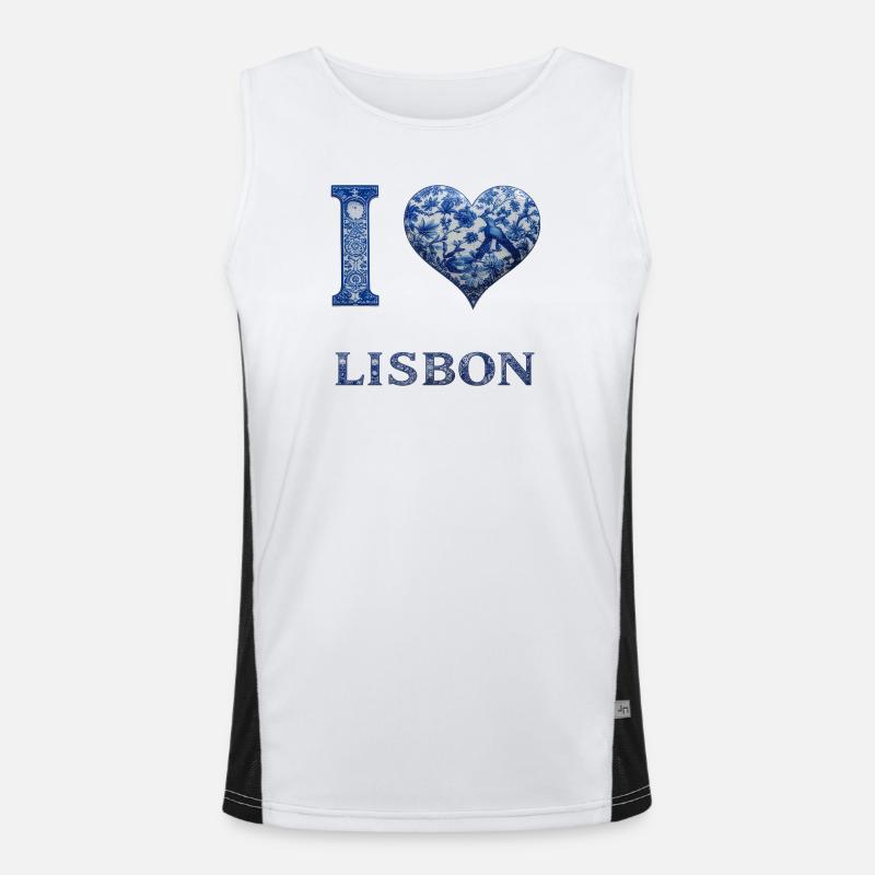 Lisbon – Architecture in Blue Men's Functional Contrast Tank Top 