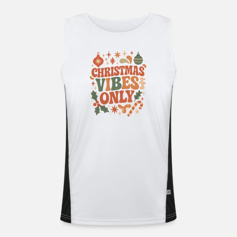 Christmas Vibes Only Retro Funktionelles Kontrast-Tank Top für Männer 