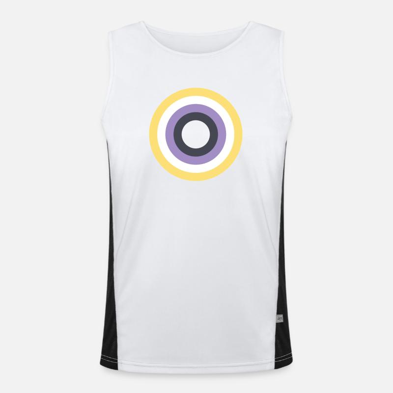 Concentric Ring Palette LGBTQ Non Binary - Men's Functional Contrast Tank Top  - white/black