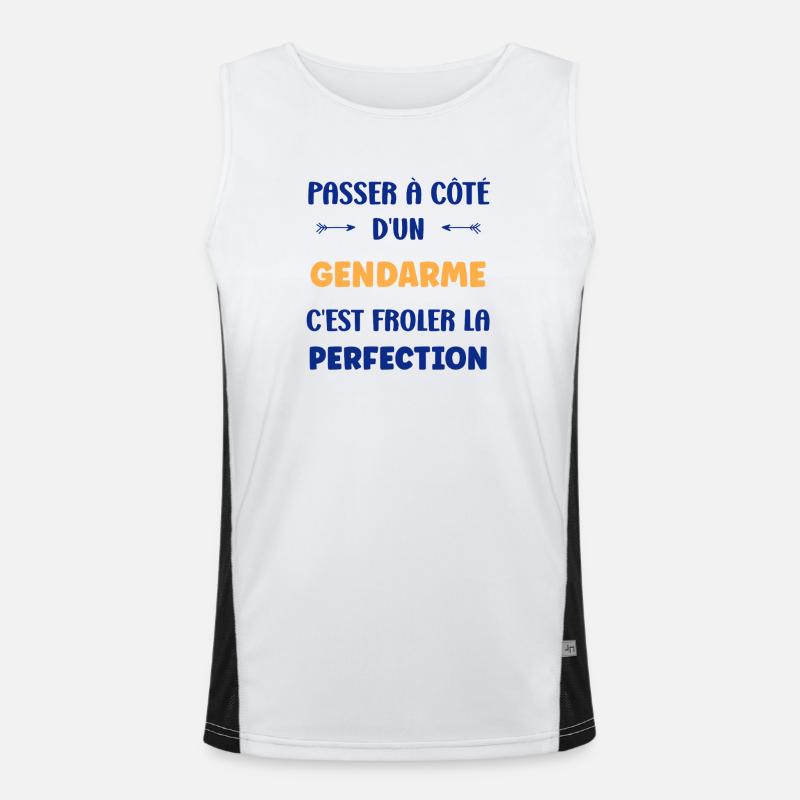 Nahe an der Perfektion in der Nähe eines Gendarmen Funktionelles Kontrast-Tank Top für Männer 