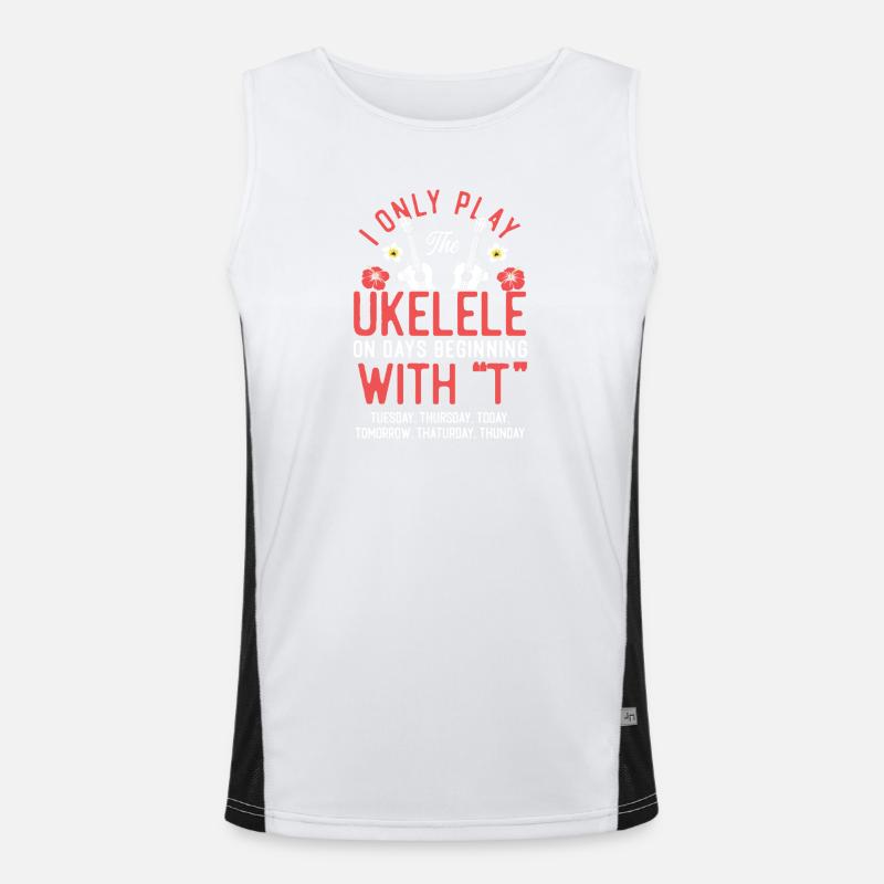 Hawaiian Ukulele Uke I Only Play Men's Functional Contrast Tank Top 