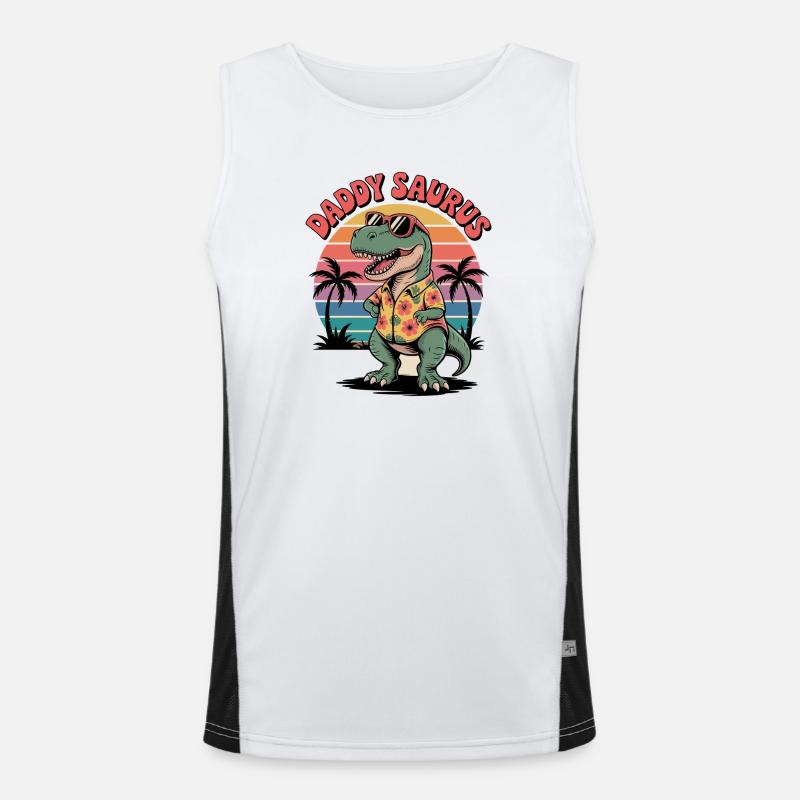 Daddy Saurus Dinosaurier Funktionelles Kontrast-Tank Top für Männer 