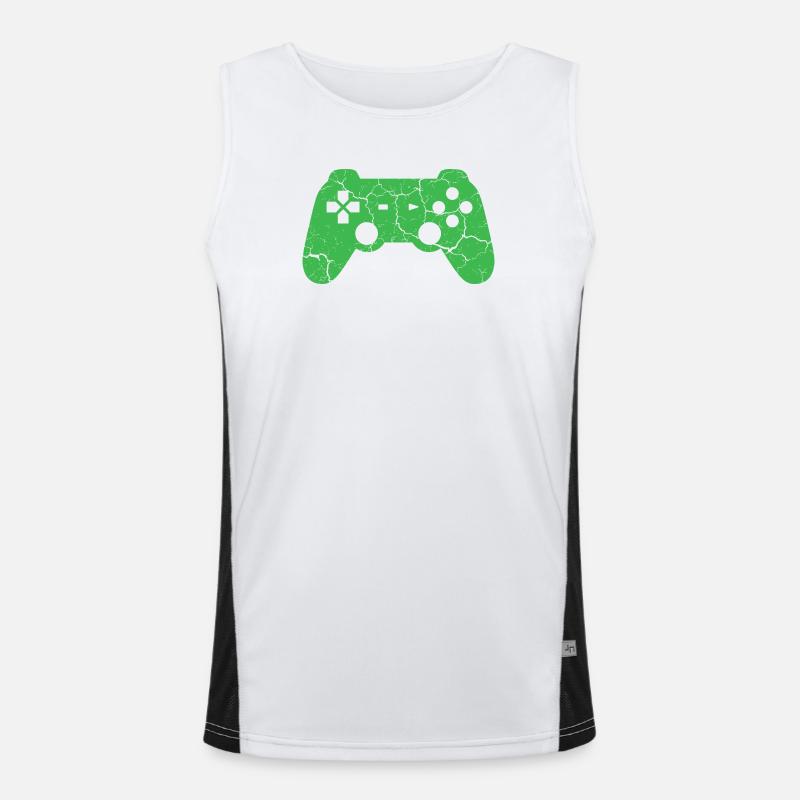 Controller Gaming - Men's Functional Contrast Tank Top  - white/black