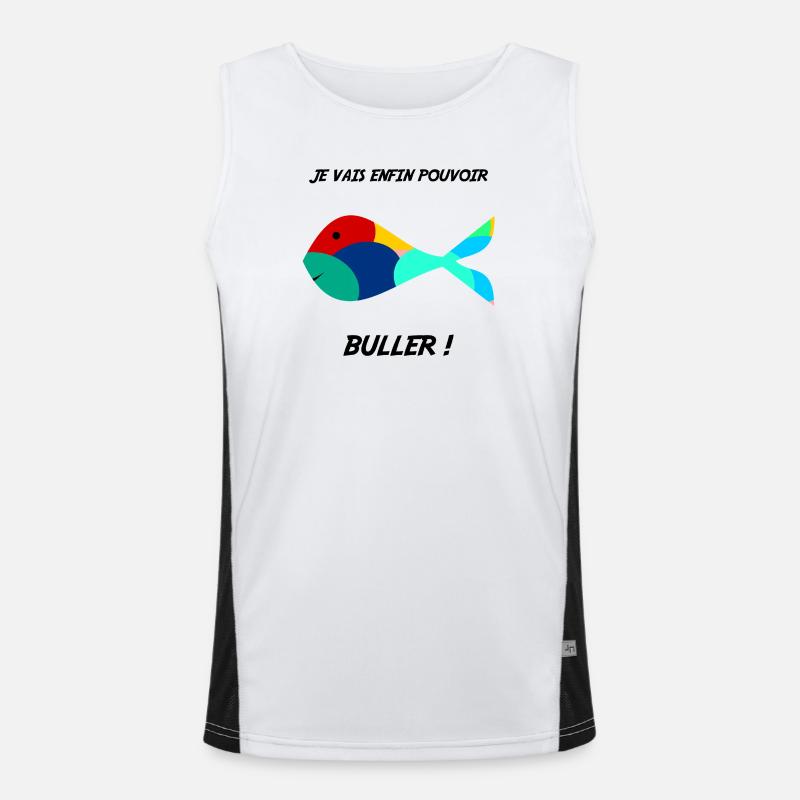 FISH. MEMORY. SARDINE. APRIL FOOL. SEA Men's Functional Contrast Tank Top 