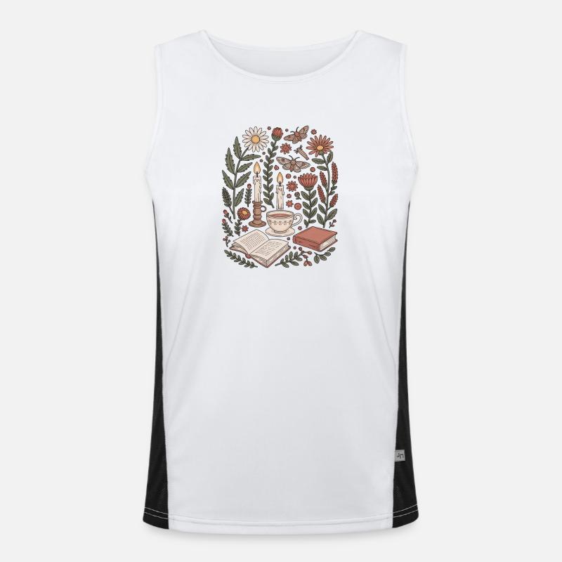 Dark Cottagecore Hexen Tee Und Bücher Funktionelles Kontrast-Tank Top für Männer 