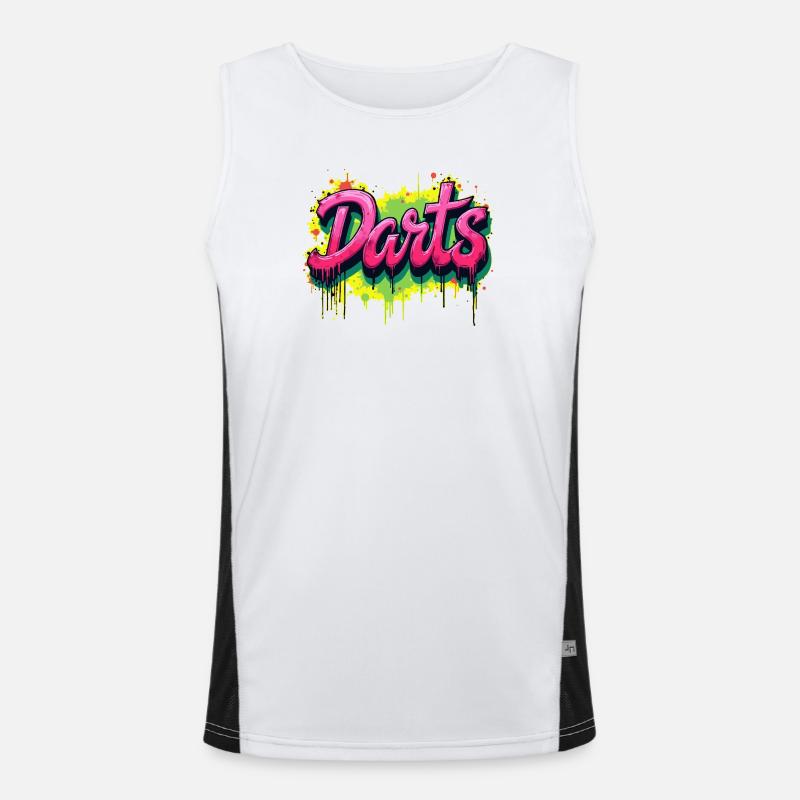 Fléchettes, fléchettes, graffitis Débardeur respirant contrasté Homme 