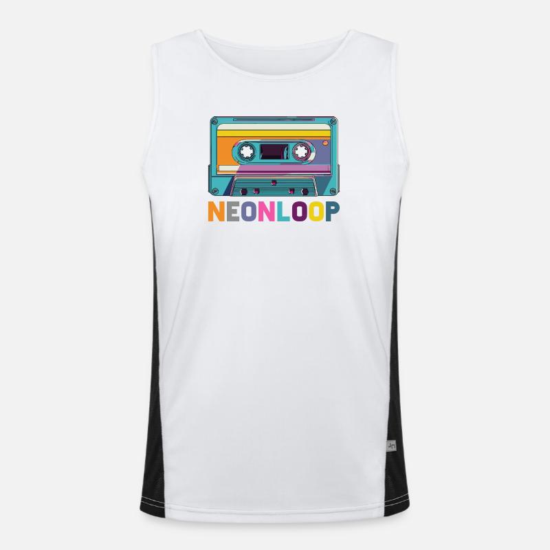 Neon Loop Cassette Design Men's Functional Contrast Tank Top 