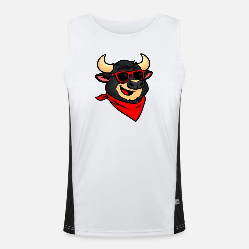Feria taurus humour - Men's Functional Contrast Tank Top  - white/black